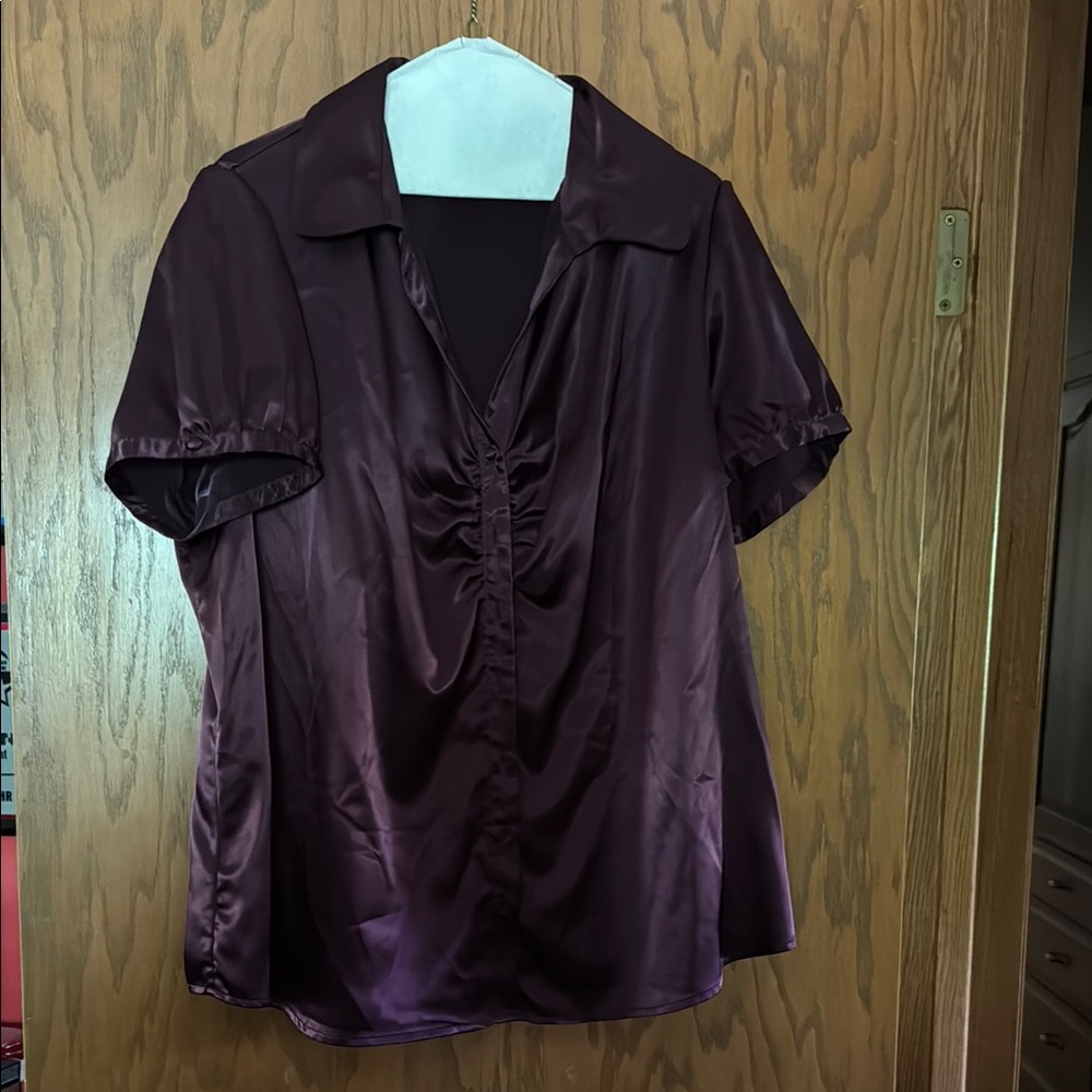 Apt. 9 Purple Flutter Sleeve Ruched Blouse